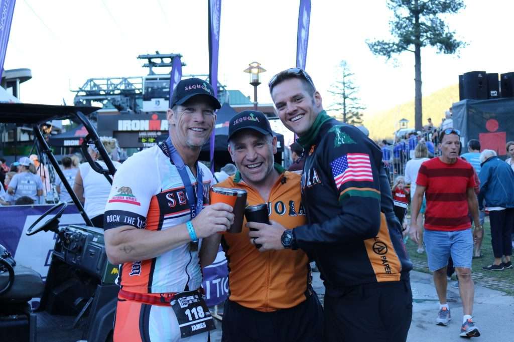 Athletes at the finish of the Rocky Hill Triathlon